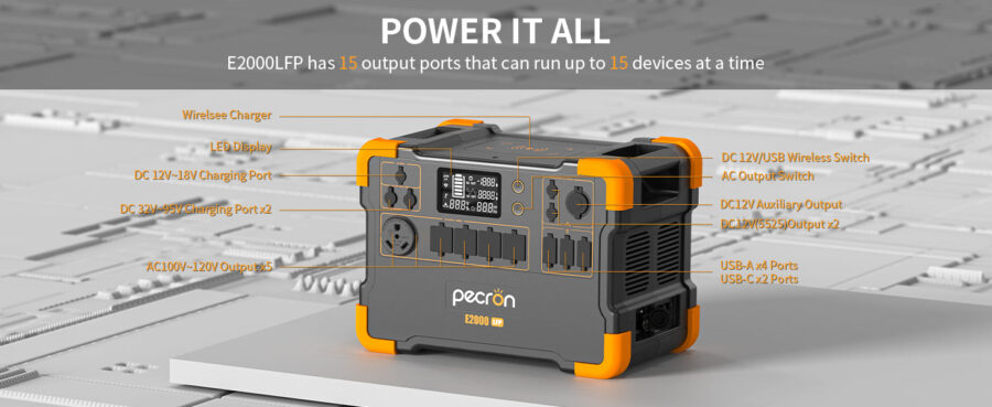 Gimago PECRON E2000LFP Expandable Portable Power Station – 2000W, 1920Wh - Image 3