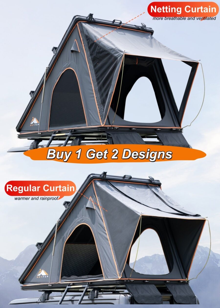 Gimago Outdoor Explorer Rooftop Tent – Hard Shell with Awning & Truck Bed Camping Setup - Image 17
