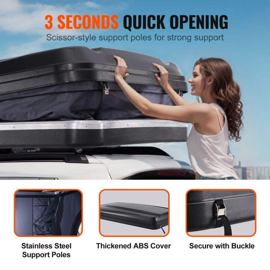 Gimago Hard Shell Rooftop Tent – Waterproof 2-3 Person SUV & Truck Camping - Image 4