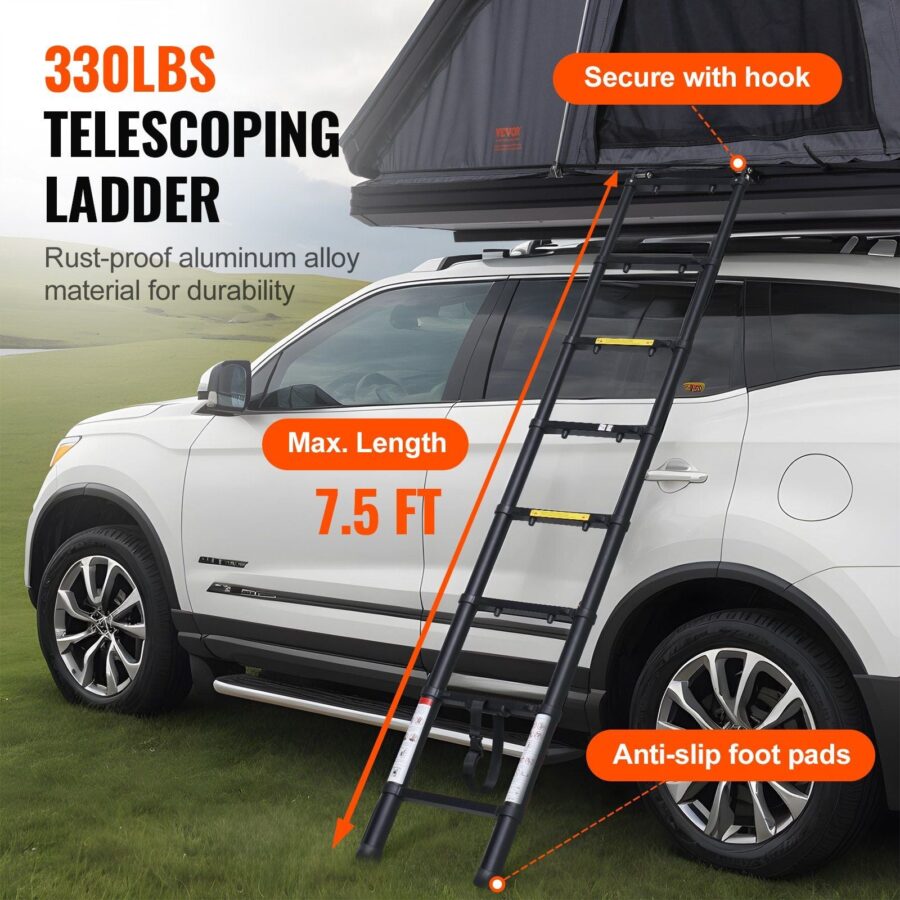 Gimago Hard Shell Rooftop Tent – Waterproof 2-3 Person SUV & Truck with Ladder - Image 5