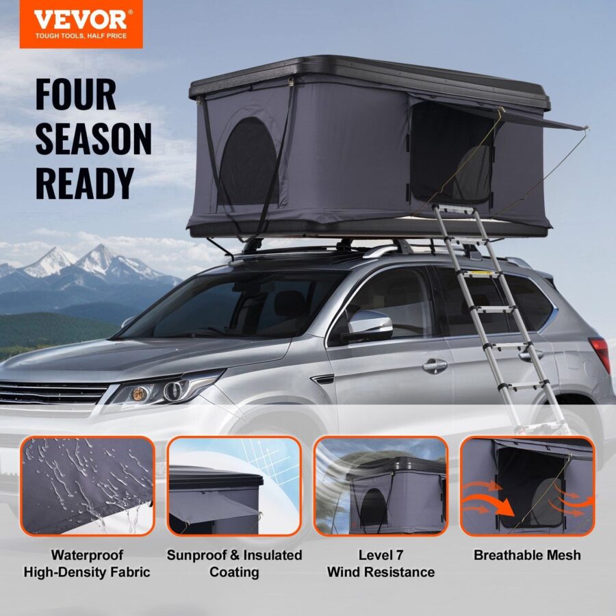 Gimago Hard Shell Rooftop Tent – Waterproof 2-3 Person SUV & Truck Camping - Image 2