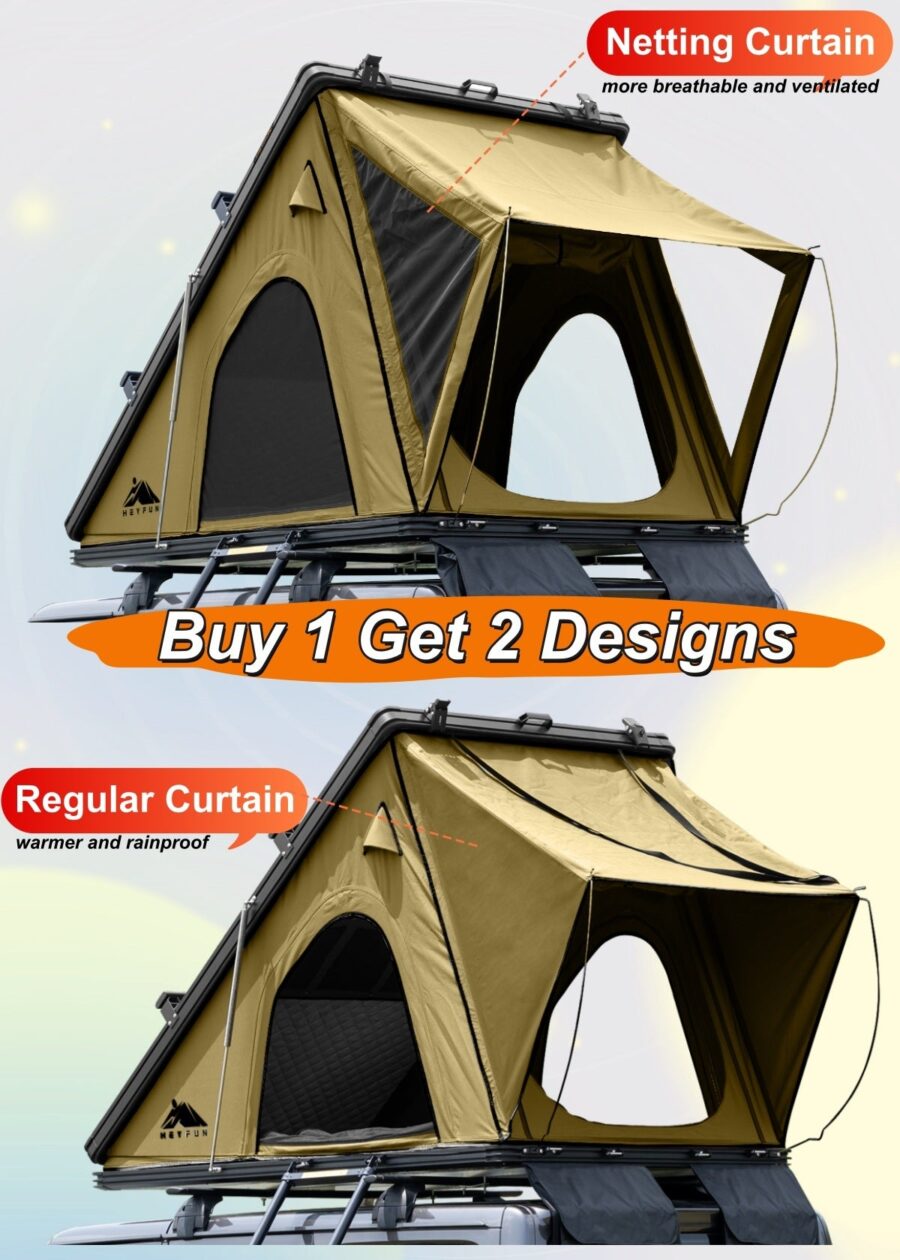 Gimago Outdoor Explorer Rooftop Tent – Hard Shell with Awning & Truck Bed Camping Setup - Image 38